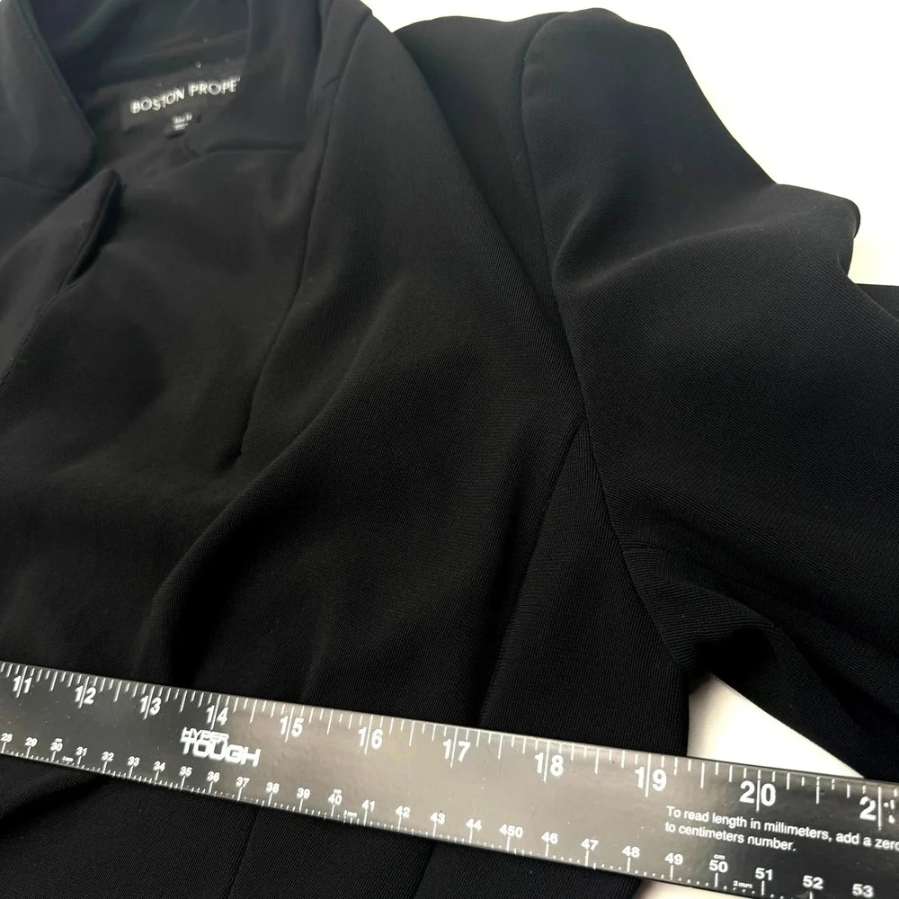 BOSTON PROPER Women's 12 Black Beyond Travel‎ Classic Boyfriend Blazer Jacket